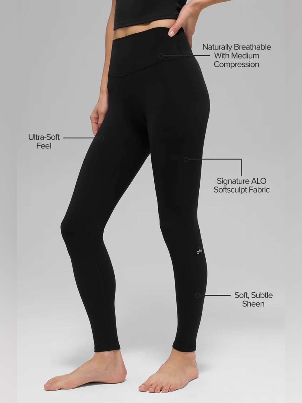 ALO High-Waist Softsculpt High-Waist Legging Black M New